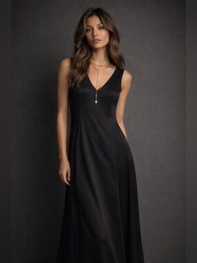 Function & Fringe Edit | Anthropologie Minimalist Satin Maxi Dress Fluid Drape